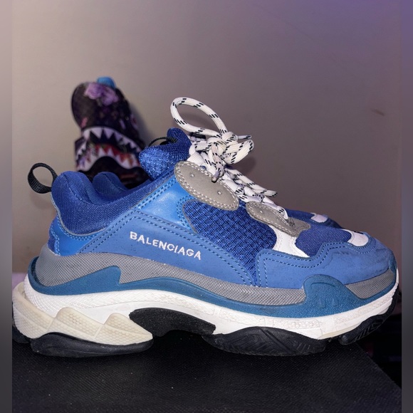 Balenciaga | Shoes | Used Triple S Blue | Poshmark